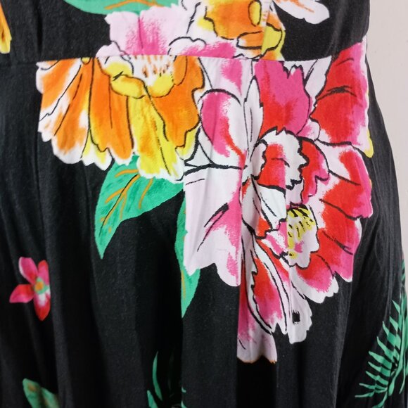 Old Navy Black Floral Summer Cami Dress With Tropical Print Lightweight Size S - Picture 7 of 9